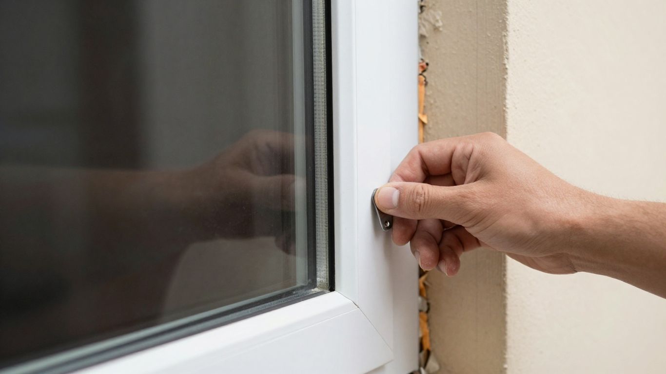 Pose d'une fenêtre en rénovation, gros plan sur l'installation.